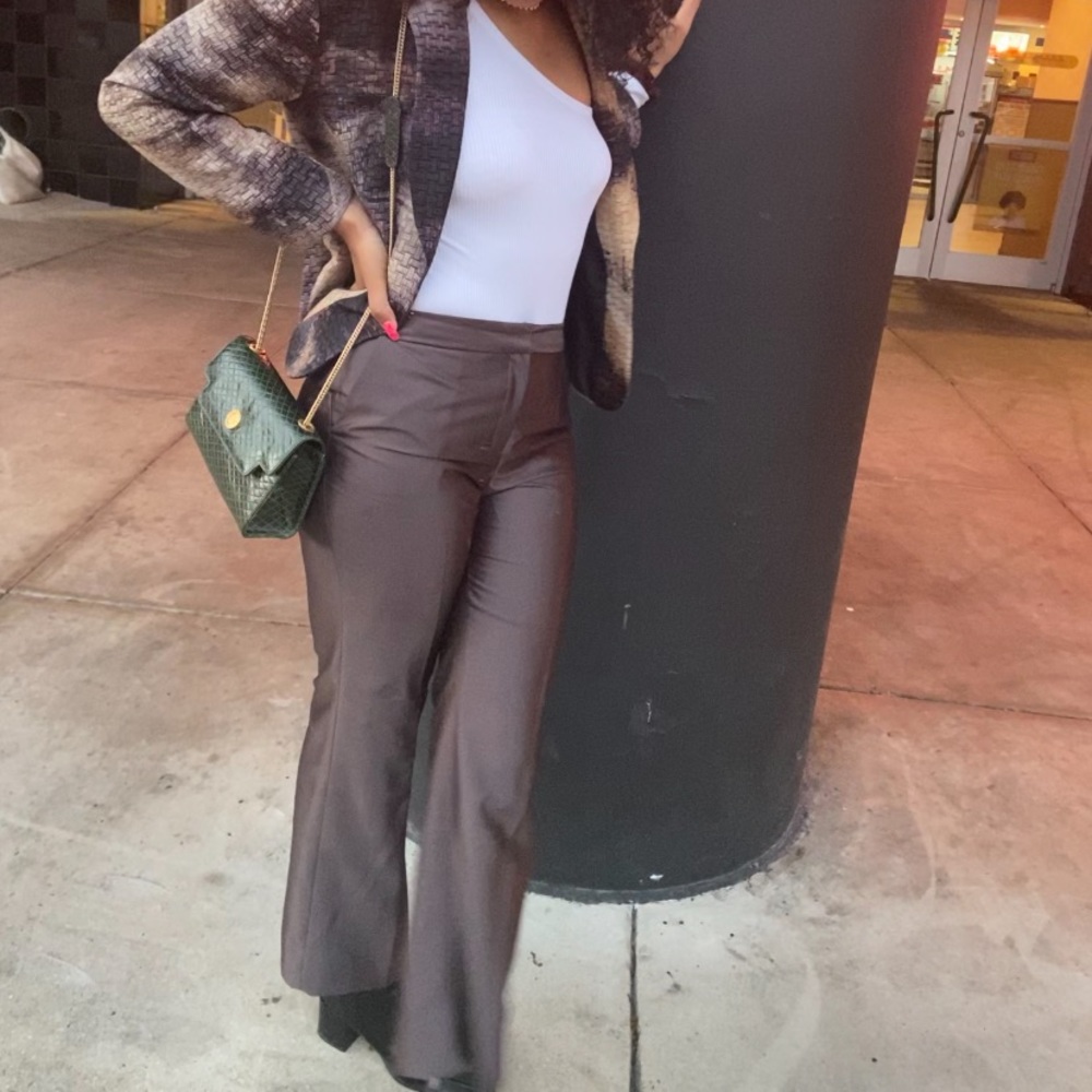 Earth toned blazer with matching trousers